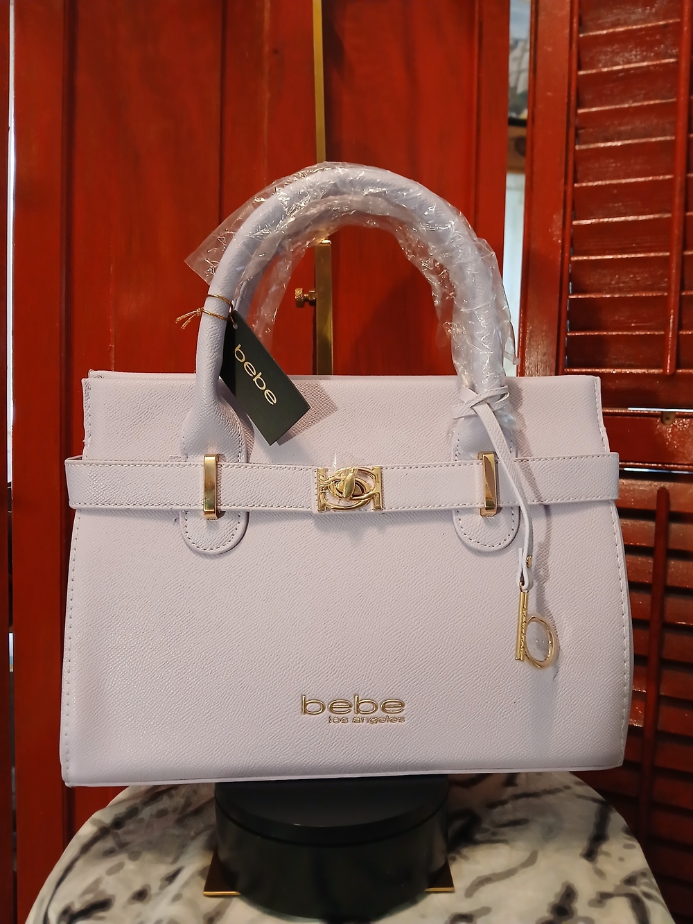 bebe Lilac Structured Crossbody Bag
